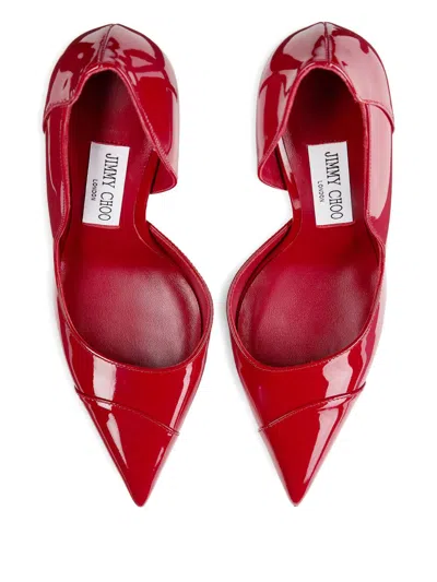 Jimmy Choo Gucci Interlocking G Logo Leather Loafers In Red