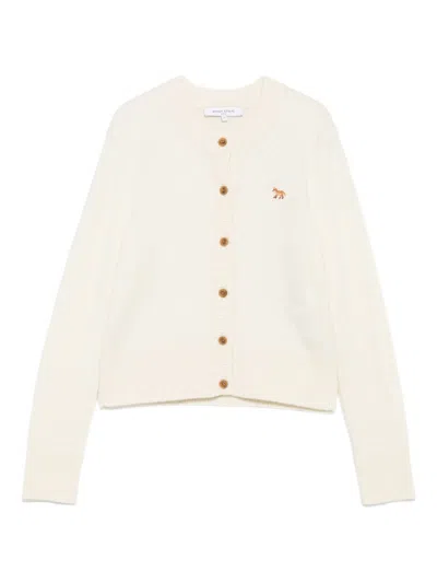 Maison Kitsuné Baby Fox Wool Cardigan In Multi