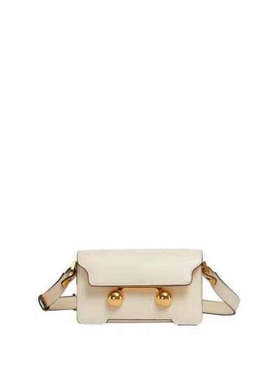 Marni Victoria Beckham Mini Dorian Leather Shoulder Bag In White