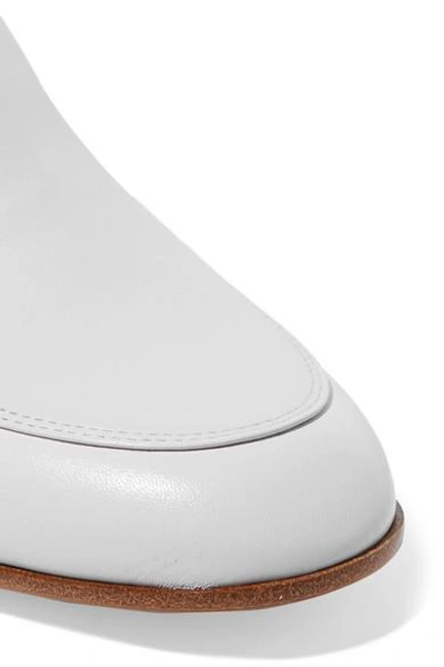 Shop Gianvito Rossi Leather Loafers In White