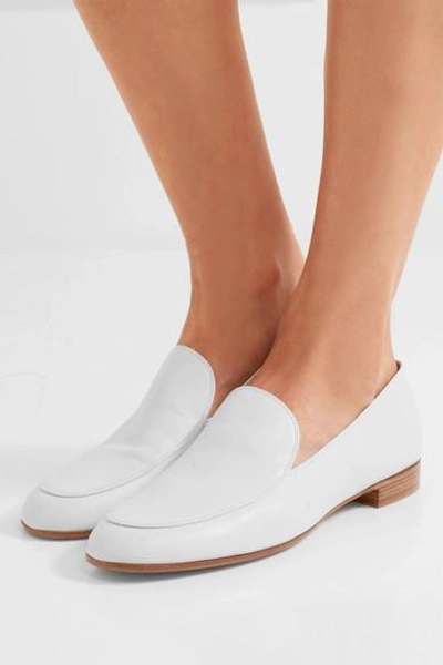 Shop Gianvito Rossi Leather Loafers In White