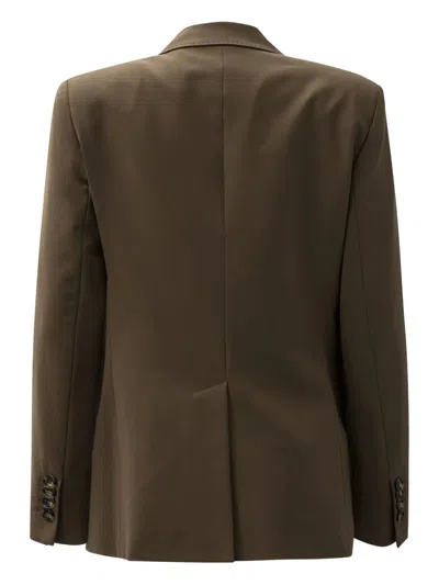 Semper Buttoned Blazer In Brown