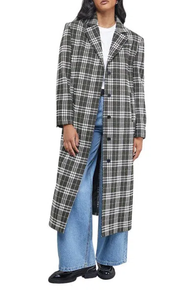 Warehouse Oversized Maxi Coat In Multi