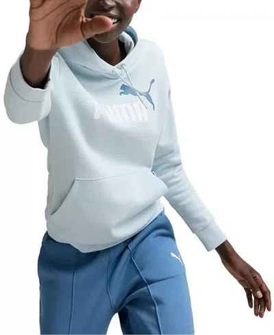 Puma Womens Logo Cotton Hoodie In Blue