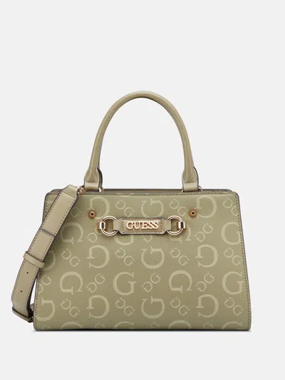 Guess Factory Lacy Logo Satchel In Green