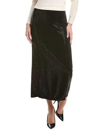 Leset James Crystal Wool Midi Skirt In Black