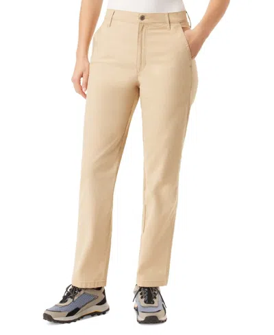 Bass Outdoor Anywhere Pants Women's Cream Stretch Canvas Straight Leg Fts483 In Brown