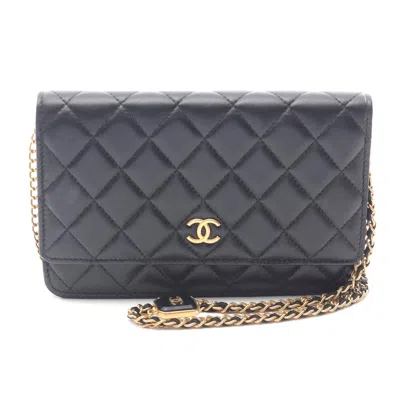 Pre-owned Chanel Matelasse Lambskin Shoulder Bag Black