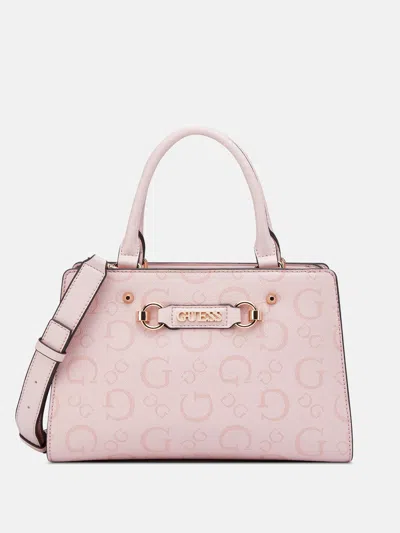 Guess Factory Lacy Logo Satchel In Pink