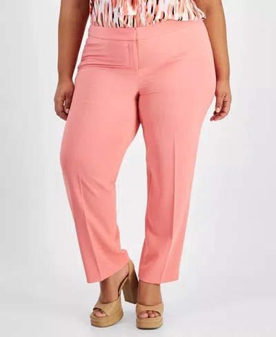 Bar Iii Chino Pants Womens Coral Rose Crepe Textured Straight Leg Fts1213 In Pink