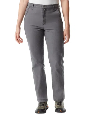 Bass Outdoor Ankle Pants Women's Dark Gray High-rise Slim Fit Pockets Fts386 In Gray