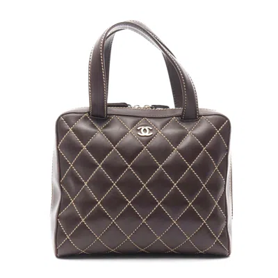 Pre-owned Chanel Wild Stitch Handbag Brown Leather