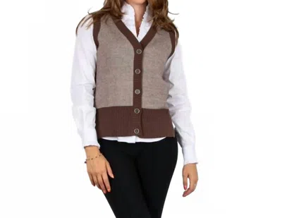 Marble Relaxed Fit Cottton Vest In Brown Multi In Brown