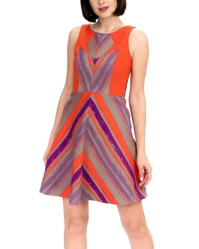 Eva Franco Warby Wool-blend Dress In Orange