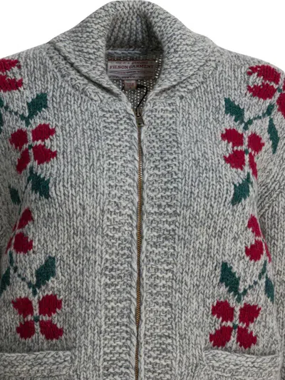 Filson Wool Cardigan With Zipper In Gray