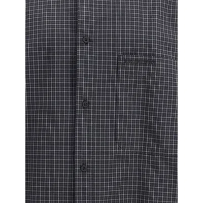 Balenciaga Oversized Checked Shirt In Blue