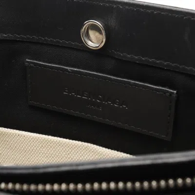 Pre-owned Balenciaga Navy Pochette Black Ivory Canvas Pochette Shoulder Bag () In Multi