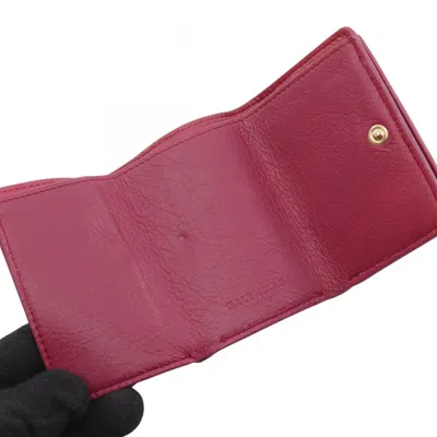 Pre-owned Balenciaga Pink Leather Wallet (tri-fold) ()