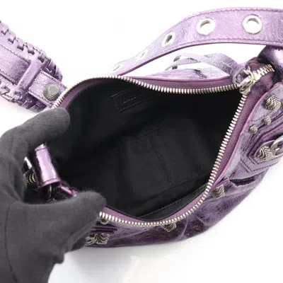 Pre-owned Balenciaga Purple Leather Shoulder Bag ()