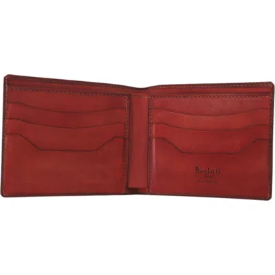 Pre-owned Berluti Red Brown Leather Wallet (bi-fold) ()