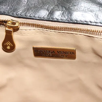 Pre-owned Bottega Veneta Intrecciato Backpack Patent Leather Metallic Leather Backpack Bag () In Silver