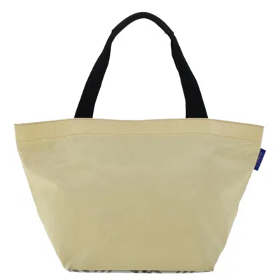 Pre-owned Burberry London Tote Vintage Check Canvas Yellow Synthetic Handbag ()