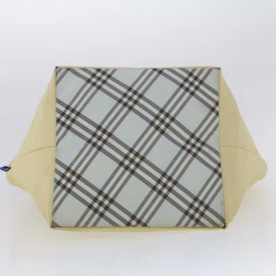 Pre-owned Burberry London Tote Vintage Check Canvas Yellow Synthetic Handbag ()