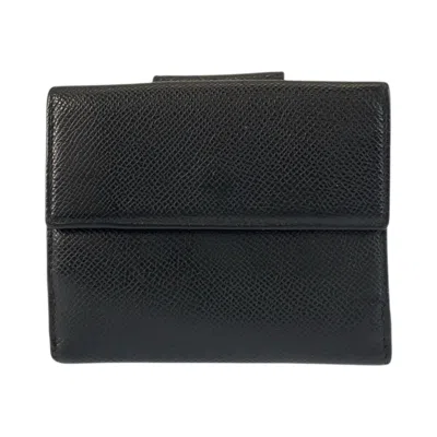 Pre-owned Bvlgari Black Leather Wallet (bi-fold) ()
