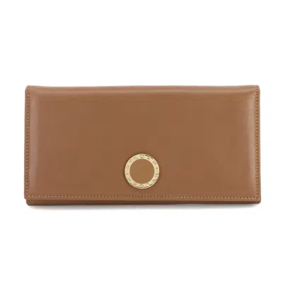 Pre-owned Bvlgari Brown Leather Long Wallet (bi-fold) ()