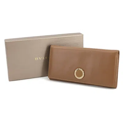 Pre-owned Bvlgari Brown Leather Long Wallet (bi-fold) ()
