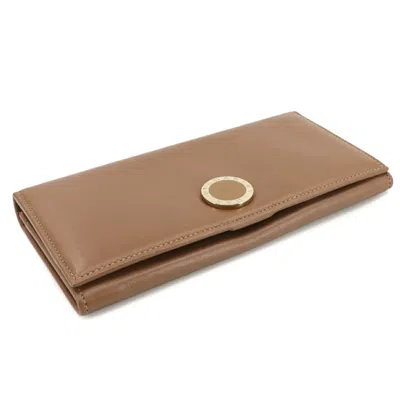 Pre-owned Bvlgari Brown Leather Long Wallet (bi-fold) ()