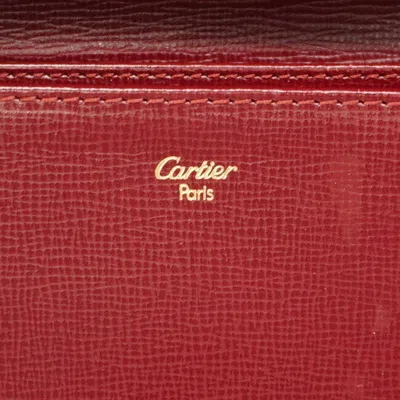 Pre-owned Cartier Bordeaux Leather Wallet (bi-fold) () In Burgundy