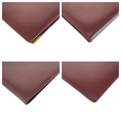 Pre-owned Cartier Bordeaux Wine Red Leather Wallet (bi-fold) () In Burgundy