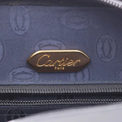 Pre-owned Cartier Sapphire Line Navy Leather Shoulder Bag () In Blue