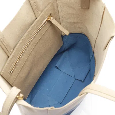 Pre-owned Celine Cabas Beige Blue Leather Tote Bag ()