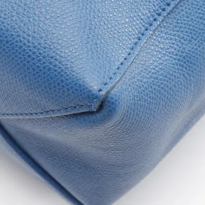 Pre-owned Celine Cabas Beige Blue Leather Tote Bag ()