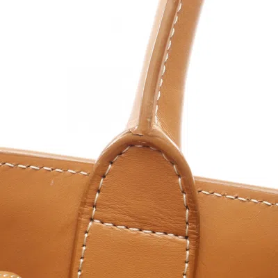 Pre-owned Celine Cabas Brown White Canvas Leather Tote Bag () In Multi