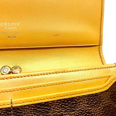 Pre-owned Celine Macadam Dark Brown Pvc Long Wallet (bi-fold) ()