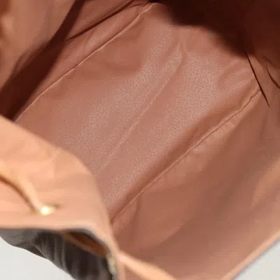 Pre-owned Celine Vintage Drawstring Flap Backpack Macadam Coated Canvas Brown Canvas Backpack Bag ()