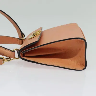 Pre-owned Celine Vintage Convertible Turnlock Top Handle Bag Leather Orange Leather Handbag ()