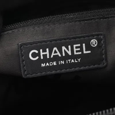 Pre-owned Chanel Beige Black Leather Tote Bag () In Multi