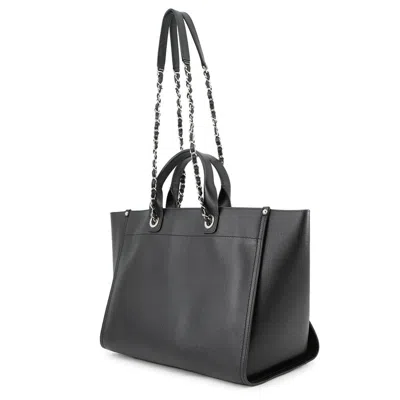 Pre-owned Chanel Black Grained Calfskin Shopping Bag Tote Bag ()