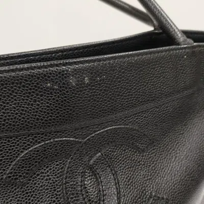 Pre-owned Chanel Black Grained Calfskin Tote Bag ()