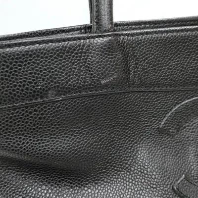 Pre-owned Chanel Black Grained Calfskin Tote Bag ()