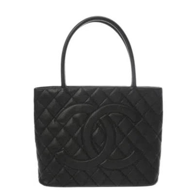 Pre-owned Chanel Black Grained Calfskin Tote Bag ()