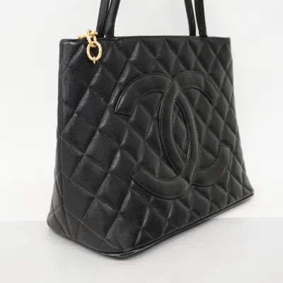 Pre-owned Chanel Black Grained Calfskin Tote Bag ()