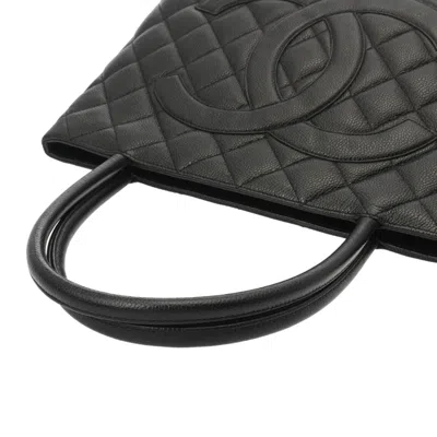 Pre-owned Chanel Black Grained Calfskin Tote Bag ()