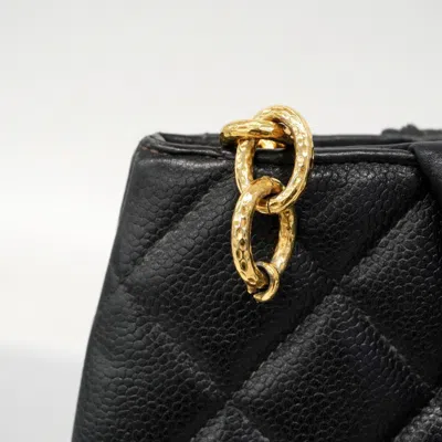 Pre-owned Chanel Black Grained Calfskin Tote Bag ()
