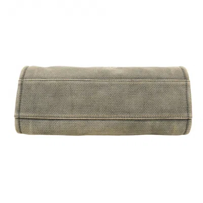 Pre-owned Chanel Black Gray Canvas Tote Bag () In Multi