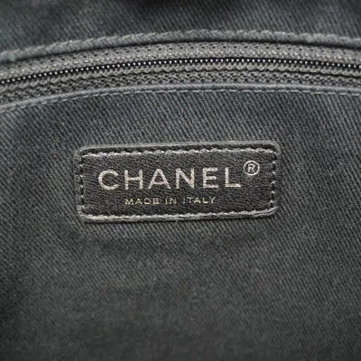 Pre-owned Chanel Black Gray Canvas Tote Bag () In Multi